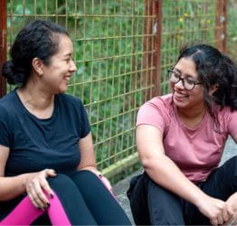 adolescent women talking